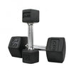 TKO 5-50 lb Rubber Hex Dumbbell Set, Straight Handle